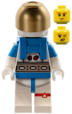 LEGO cty1408 Lunar Research Astronaut - Female, White and Dark Azure Suit, White Helmet, Metallic Gold Visor, Freckles
