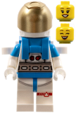LEGO cty1409 Lunar Research Astronaut - Female, White and Dark Azure Suit, White Helmet, Metallic Gold Visor, Backpack Clips, Open Mouth Smile