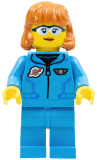 LEGO cty1411 Lunar Research Astronaut - Female, Dark Azure Jumpsuit, Dark Orange Hair, Safety Glasses