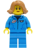 LEGO cty1422 Lunar Research Astronaut - Female, Dark Azure Jumpsuit, Medium Nougat Hair, Glasses