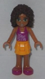 LEGO frnd055 Friends Andrea, Bright Light Orange Layered Skirt, Magenta Top