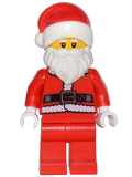 LEGO hol082 Santa, Red Legs, Fur Lined Jacket, White Eyebrows, Wrinkles