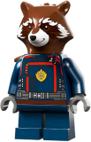 LEGO sh875 Rocket Raccoon - Dark Blue Suit, Reddish Brown Head
